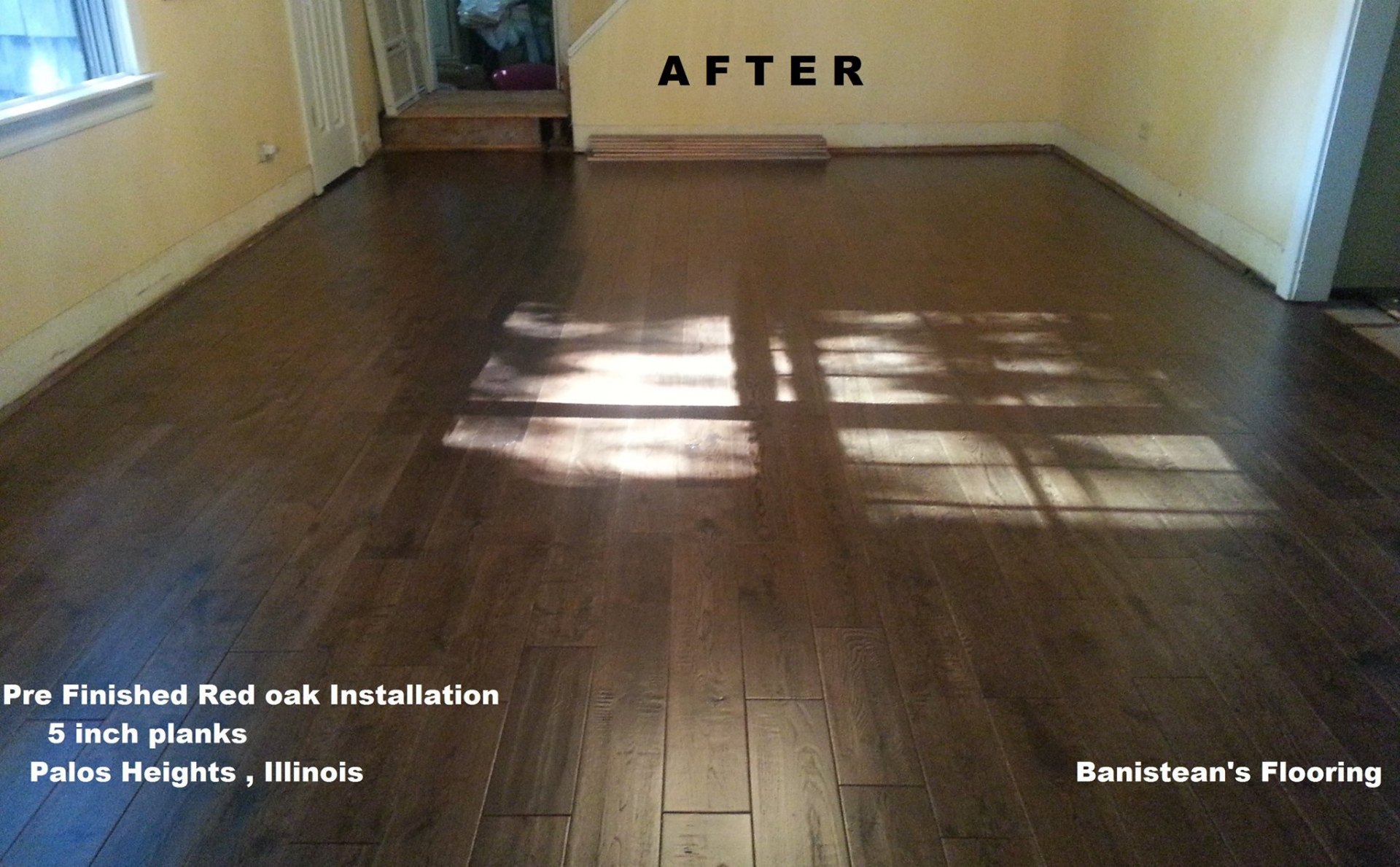 Pre-finished red oak installation