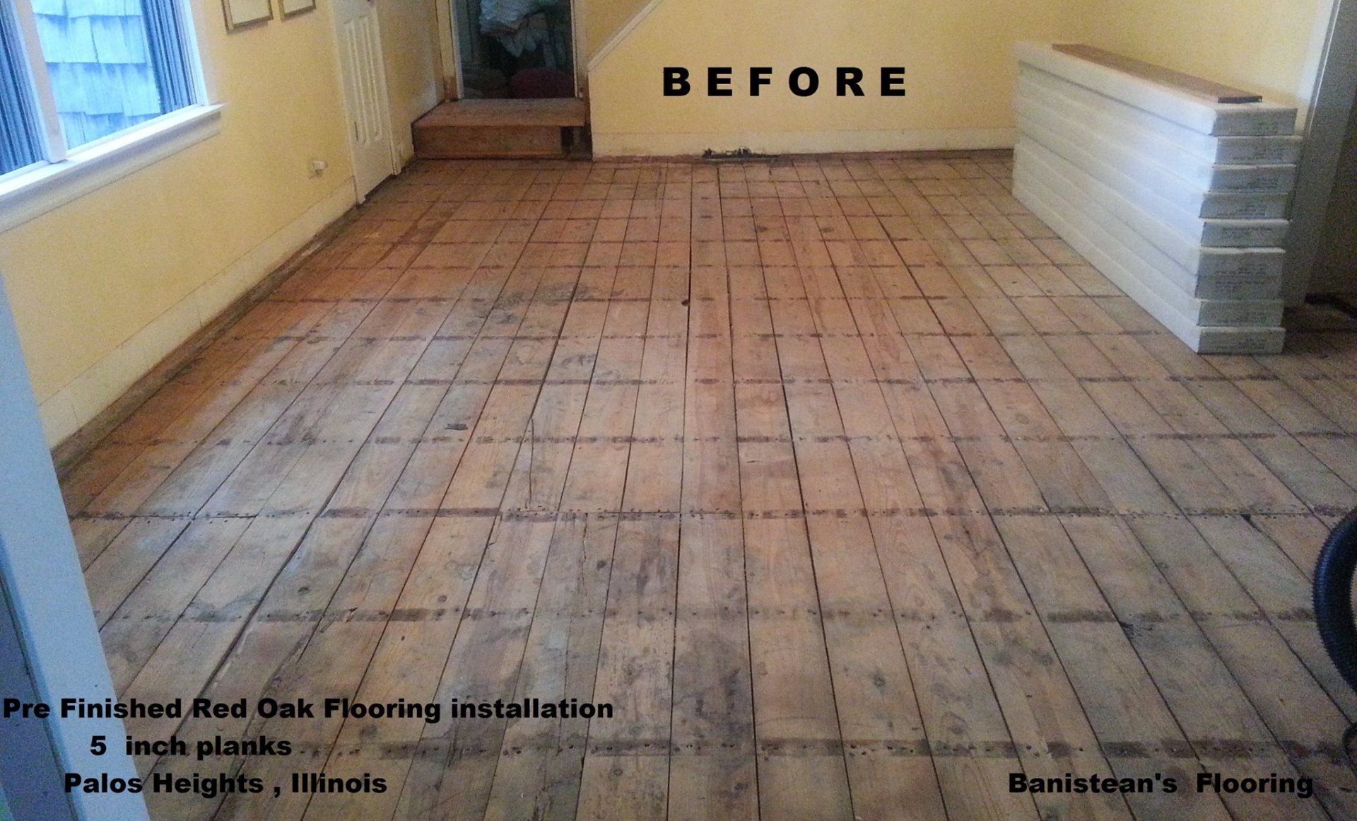 Floor before red oak installation